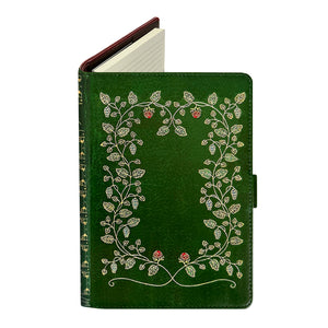 Green Floral My Book - Luxury Faux Leather Lined Notebook