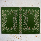 Green Floral My Book - Luxury Faux Leather Lined Notebook