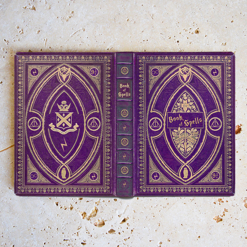 Book of Spells Potter Themed - Luxury Faux Leather Reusable Lined Notebook