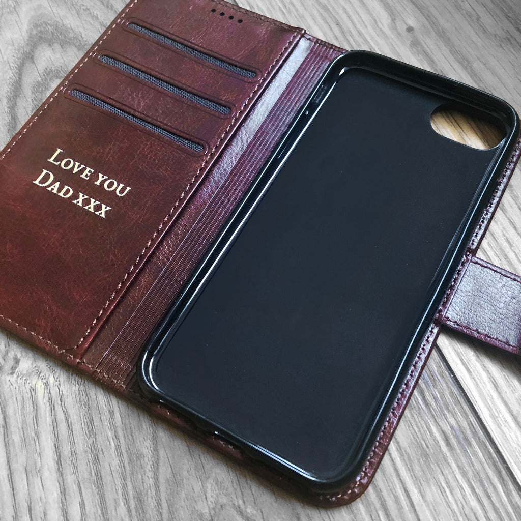 Personalised Faux Leather iPhone Case - Brown