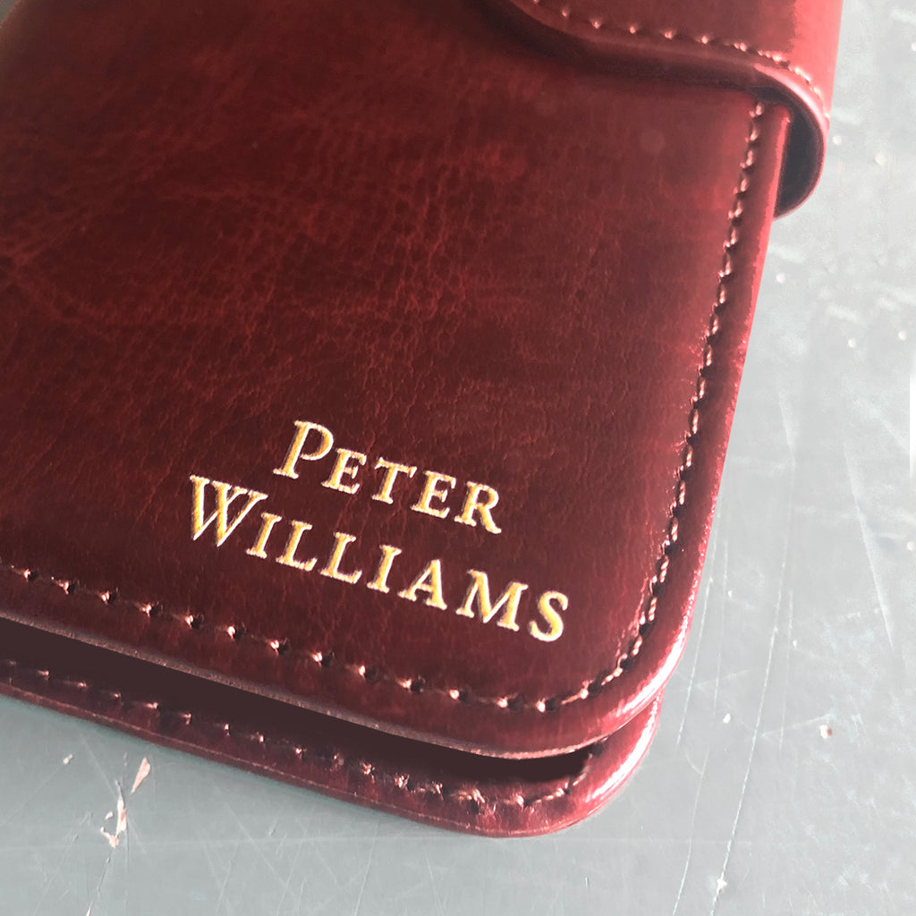 Personalised Faux Leather iPhone Case - Brown