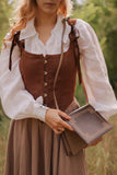 Dark Brown & Gold Book <br> Crossbody Book Bag