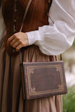 Dark Brown & Gold Book <br> Crossbody Book Bag