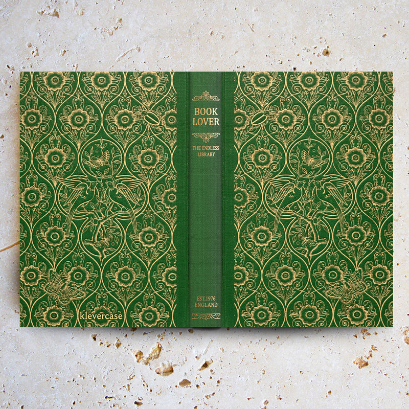 Book Lover Endless Library Wild Green / Universal Hardback eReader Case