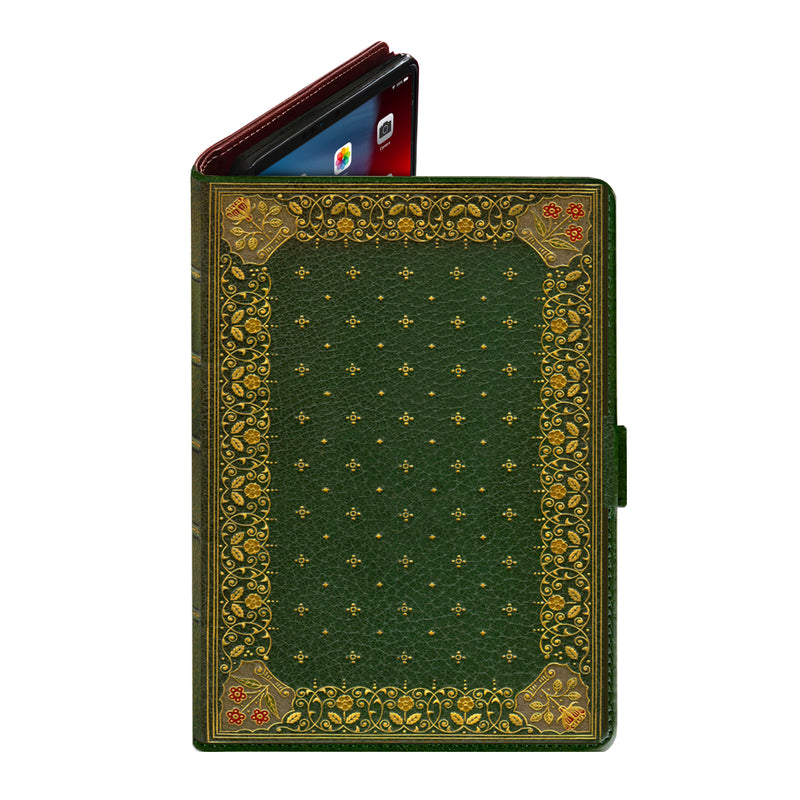 Ornate Green Universal Tablet Case for Kindle Fire, Fire HD,  iPad, iPad Mini, iPad Air, Samsung Galaxy and any Tablets with 7 to 11 Inch Screen.