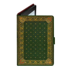 Ornate Olive Green - Luxury Faux Leather Case - Kindle Oasis