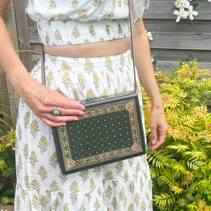 Ornate Green Cross-Body - Shoulder Bag - Purse