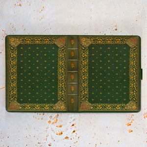 Ornate Olive Green - Luxury Faux Leather Case - Kindle Scribe