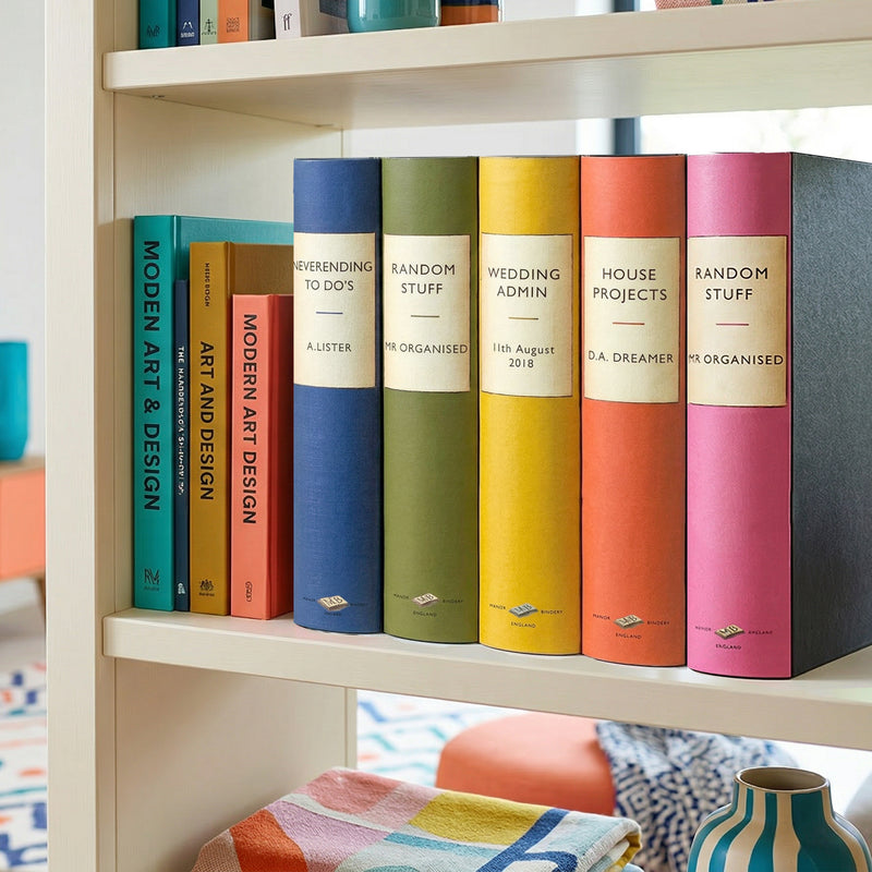 Vintage Book-Look Files - Various Colours