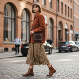 Dark Brown & Gold Book <br> Crossbody Book Bag
