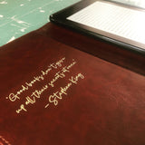 Personalised Icon <br> Leather Look Kindle Case  <br> Custom Title & Message <br> (6 Colours)