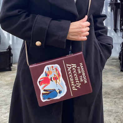 Recently Deceased Beetlejuice Themed Book Style Shoulder Handbag