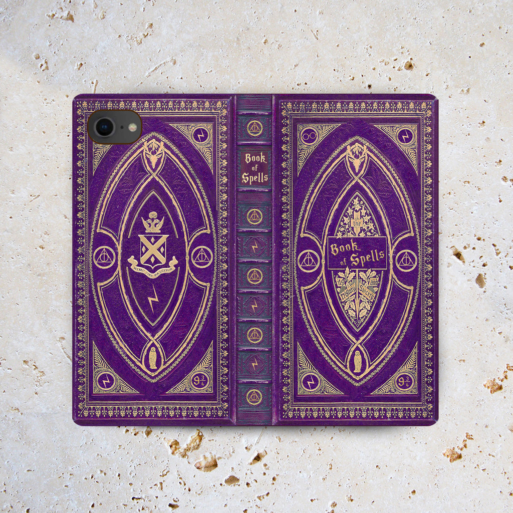 Faux Leather iPhone Case - Book of Spells
