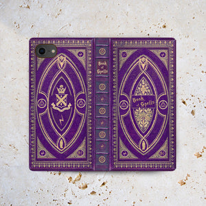 Faux Leather iPhone Case - Book of Spells